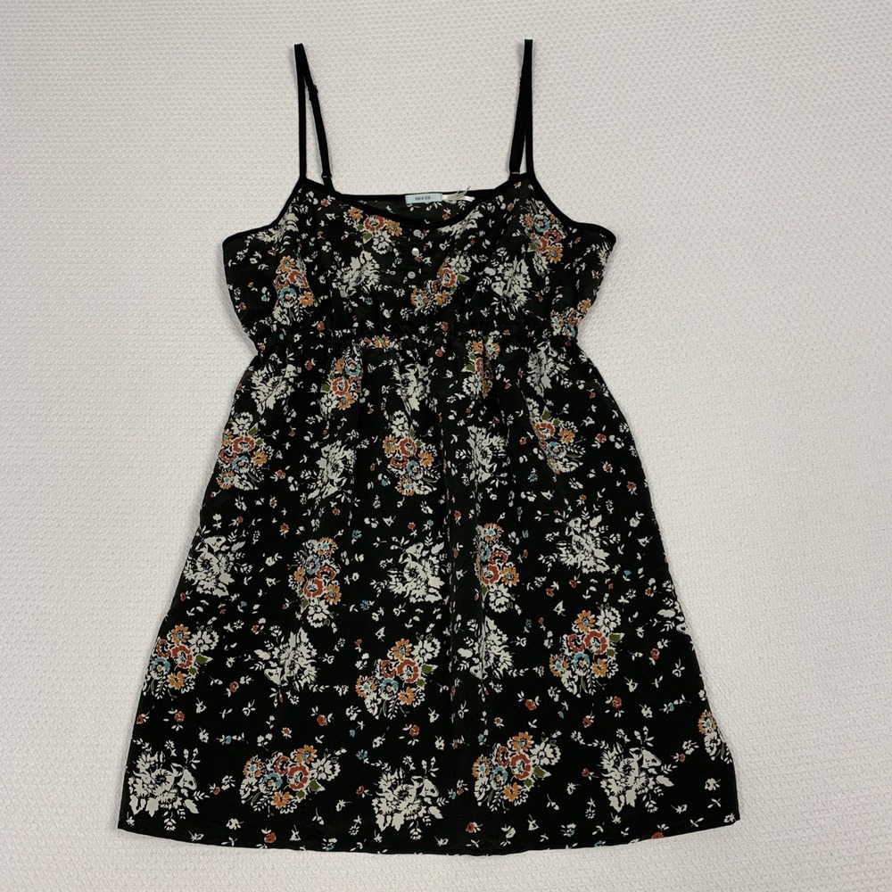 Kimchi Blue Black Floral Spaghetti Strap Mini Dress Womens Large Coquette